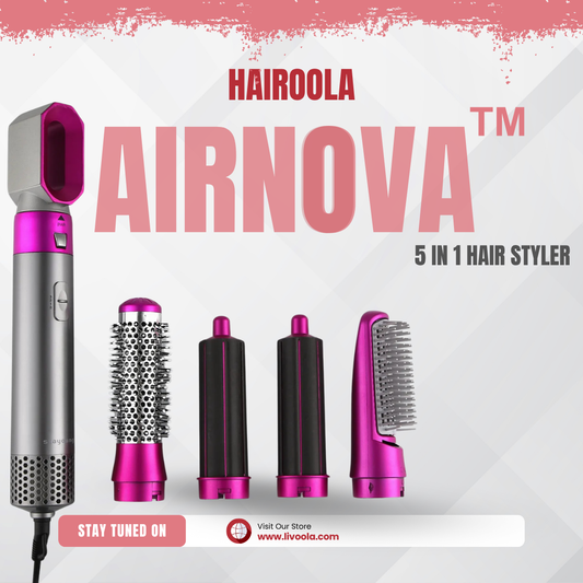 Hairoola AirNova™ 5-in-1 Hot Air Styler – Curl, Straighten, Dry & Volumize