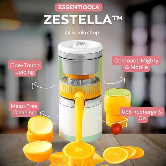 Essentioola  Zestella™ – The Smart Citrus Juicer That Goes Where You Go
